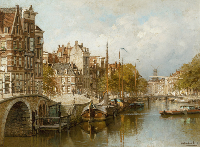 View on the Brouwersgracht from the Papiermolensluis, Amsterdam 