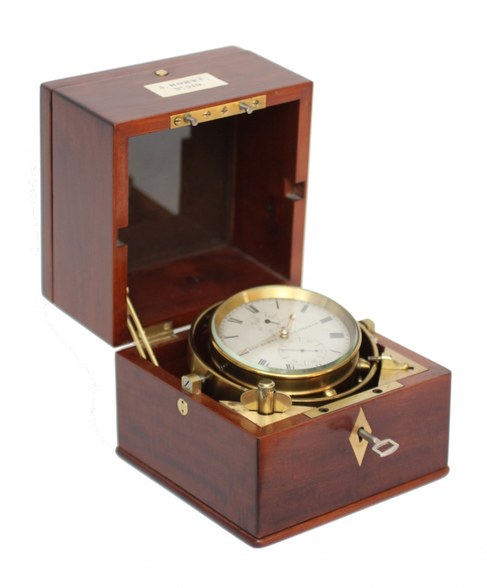 A Dutch mahogany marine chronometer Andreas Hohw Amsterdam circa