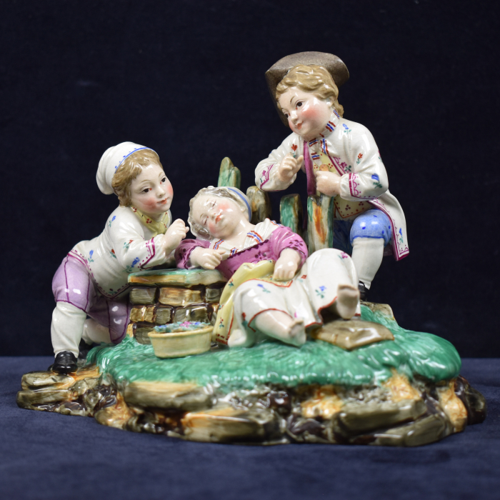 Antique German 18th Century Höchst Porcelain Figurine of a group of ...