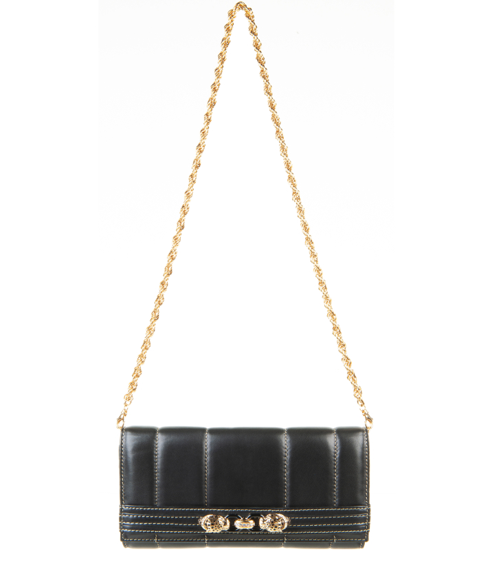 Roberto Cavalli Panther-embellished Black Leather Shoulder Bag ...