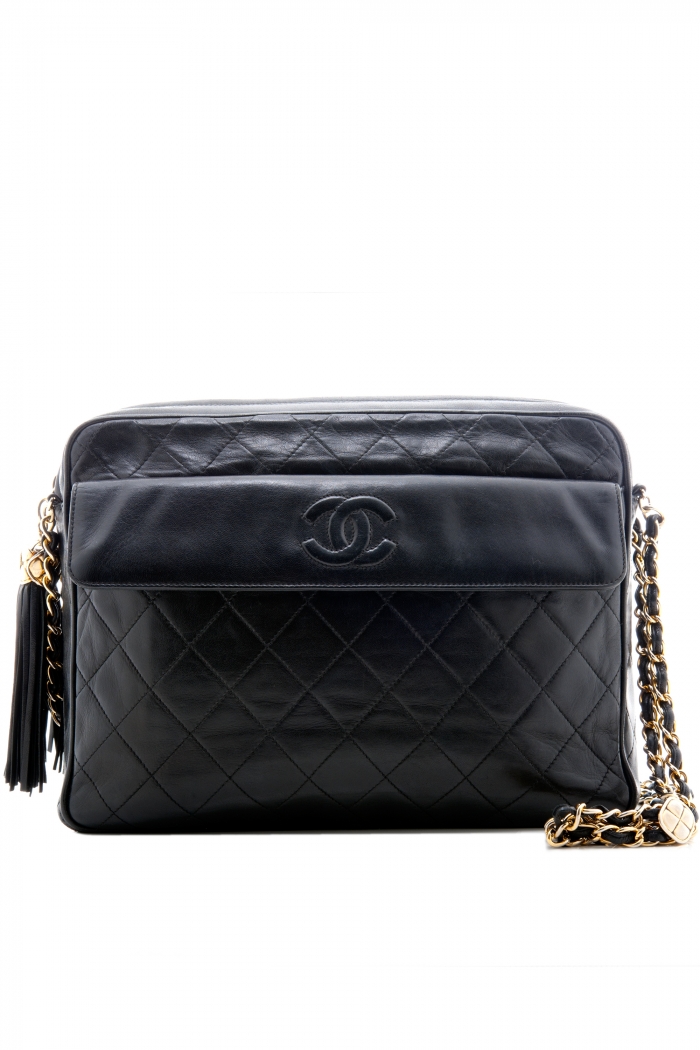 Chanel Black CC Matelasse Tassel Camera Bag Leather ref.1008327