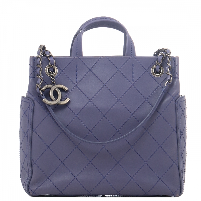 Chanel Purple Quilted Leather Shopping Tote | La Doyenne