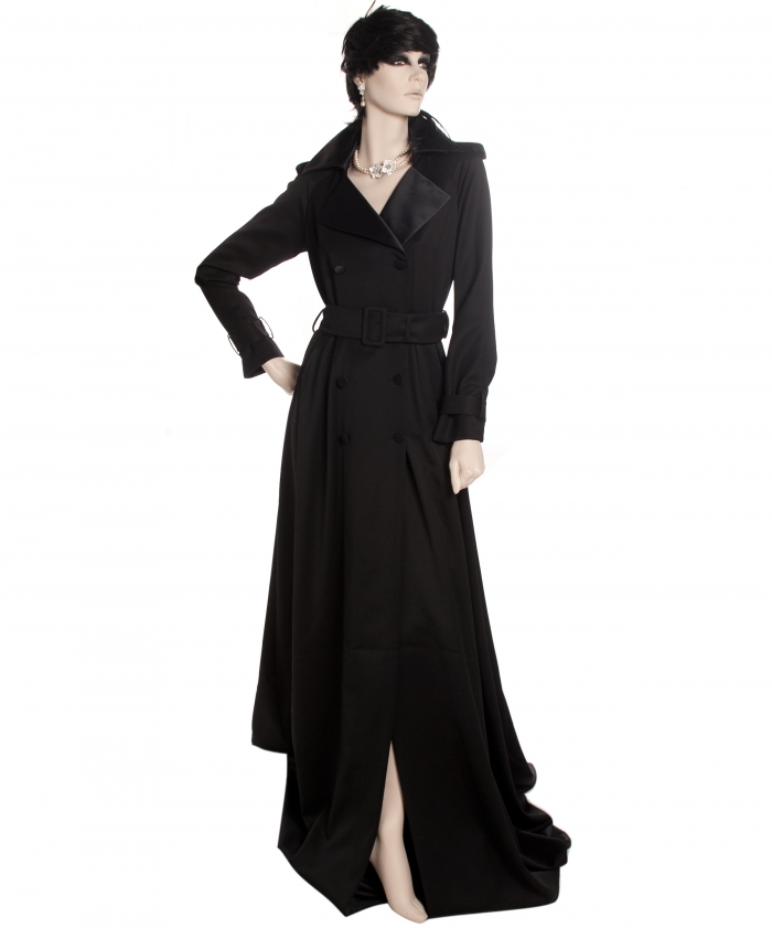 Takada Floor-sweeping Length Tuxedo Trench Coat - Kenzo Takada ...