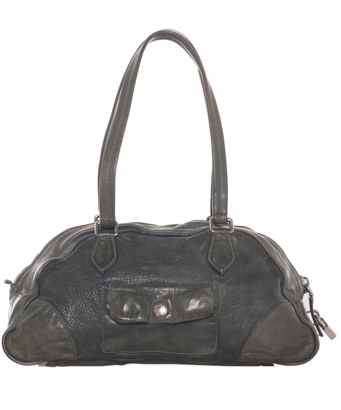 Prada Olive Green Leather Bowler Bag - Prada | La Doyenne