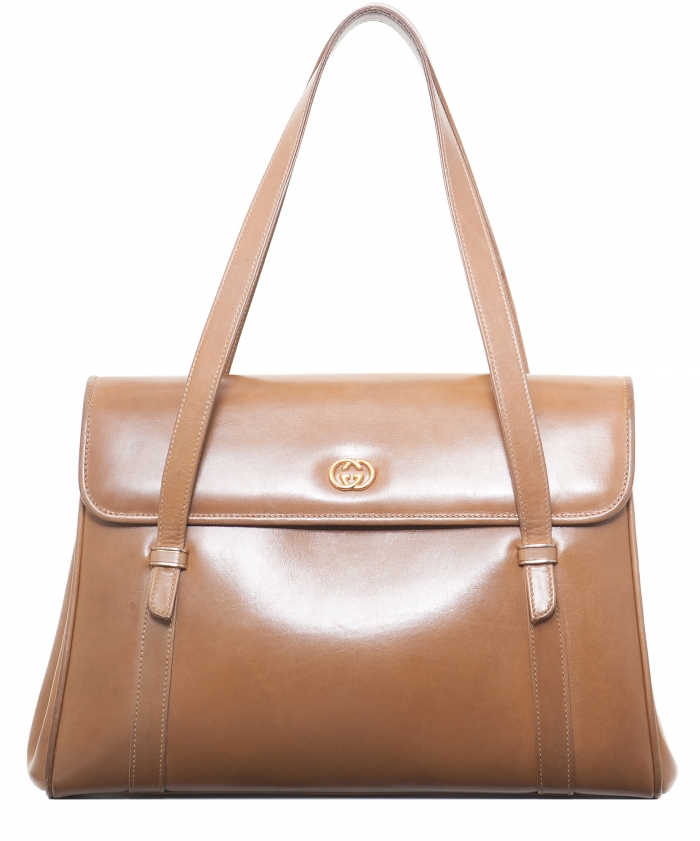 Vintage Gucci Brown Leather Shoulder Bag - Gucci | ArtListings