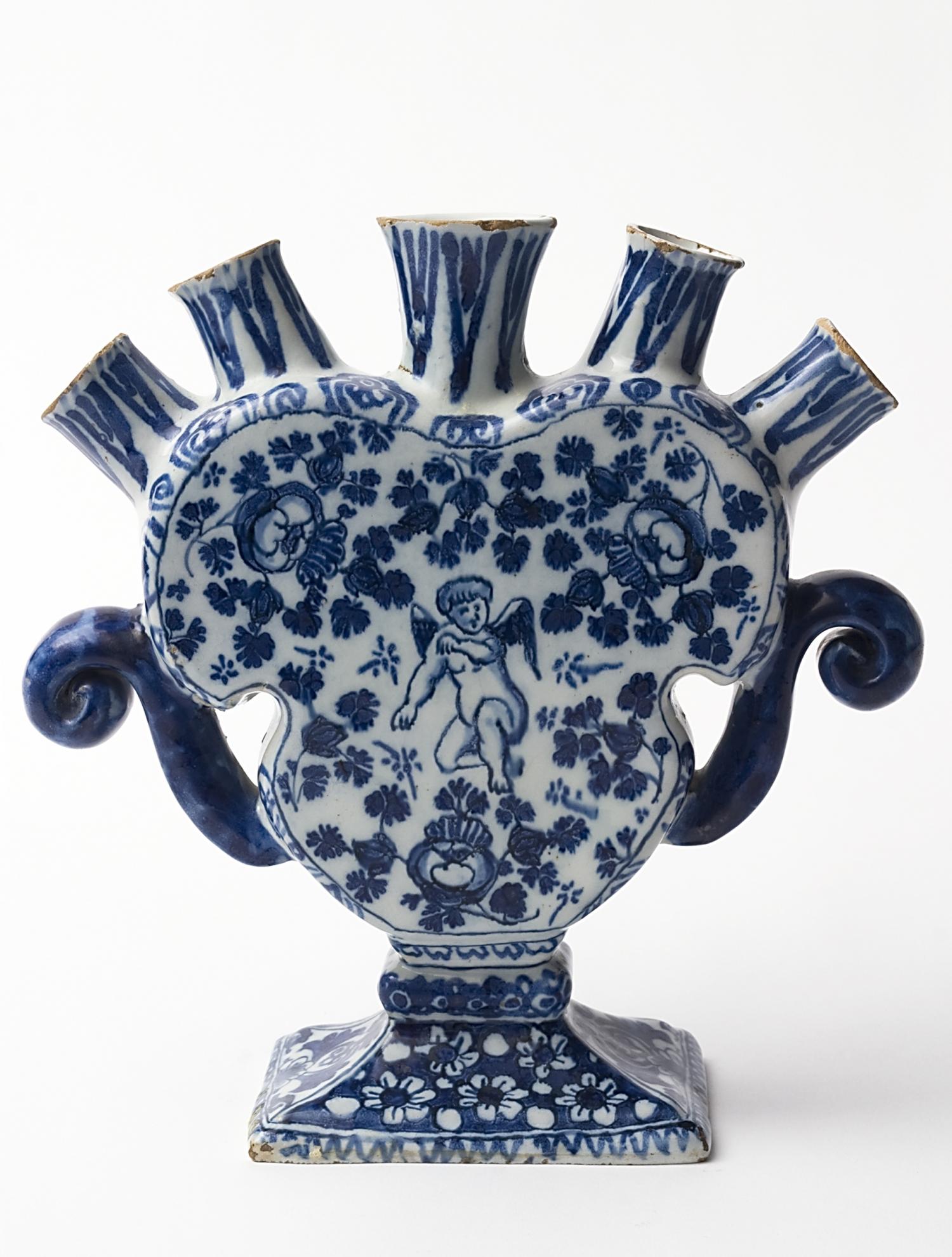 Flower Vase in Blue Delftware, Around 1700, Delft, The Netherlands ...