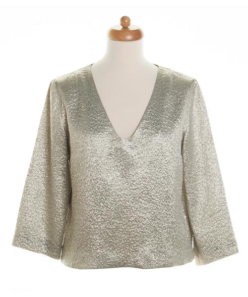 Dries van Noten Silver/Gold Silk Blend Top - Dries van Noten | La Doyenne