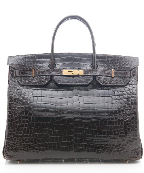 Hermès &#39;Birkin&#39; Bag 40cm in Shiny Brown Porosus Crocodile - Hermès | La Doyenne