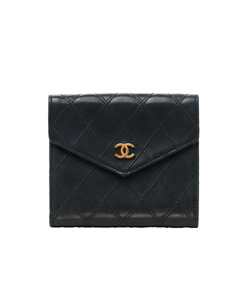 Chanel Black Leather Quilted Bifold Wallet - Chanel | La Doyenne