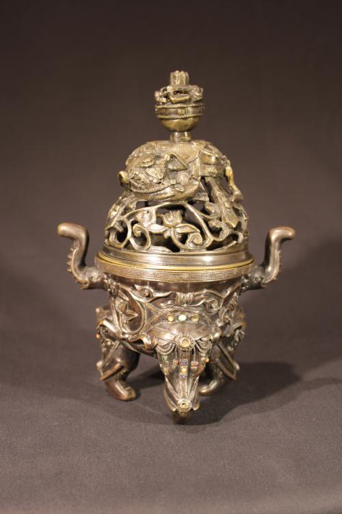 A Chinese bronze incense burner, Qing dynasty Works of Art from China ...